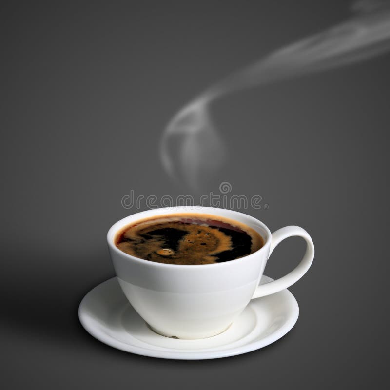 Coffee cup on gray background