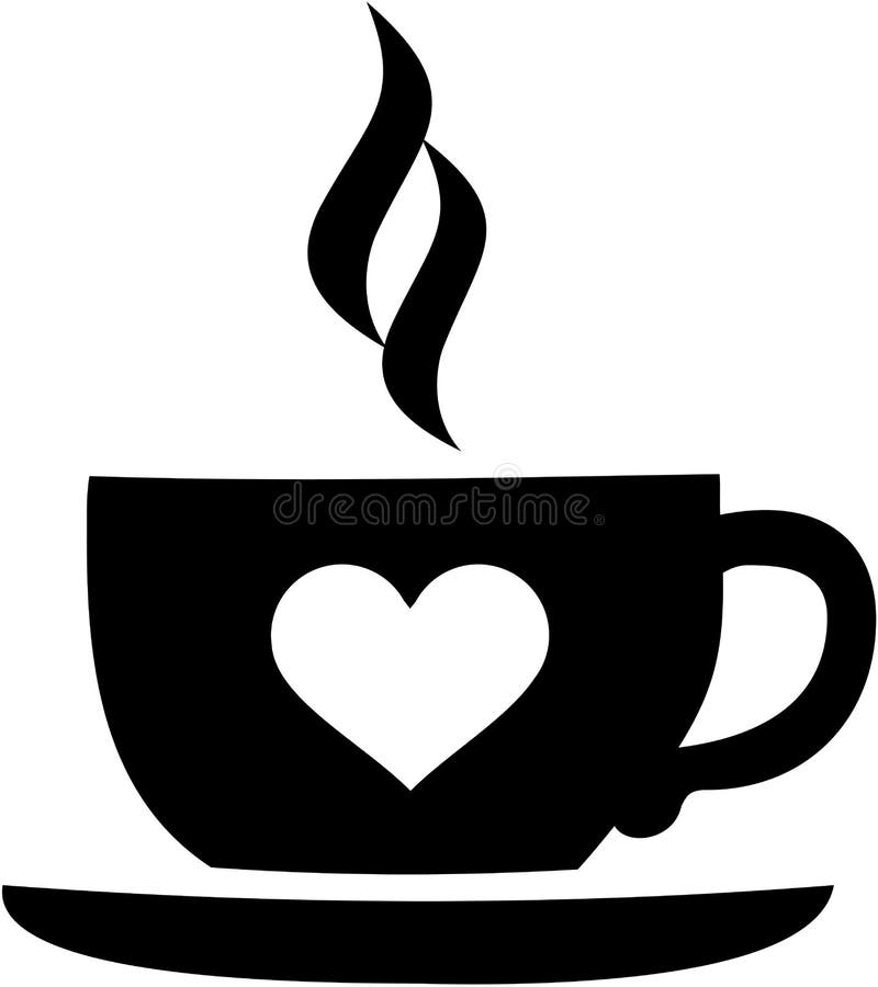 coffee cup and saucer clipart heart