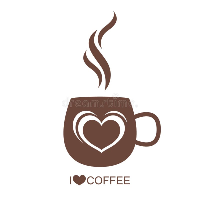 Coffee cup with heart stock illustration