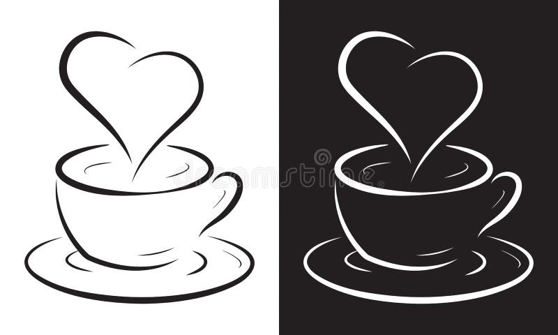 coffee cup and saucer clipart heart