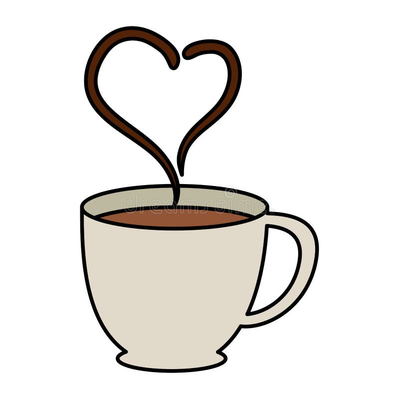 Coffee cup with heart stock vector. Illustration of americano 145162786