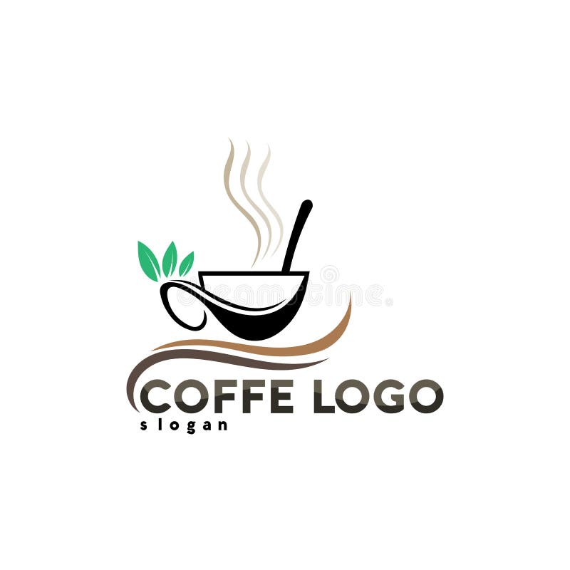 Coffee Cup Logo Template Vector Icon Design and Coffe Black Stock