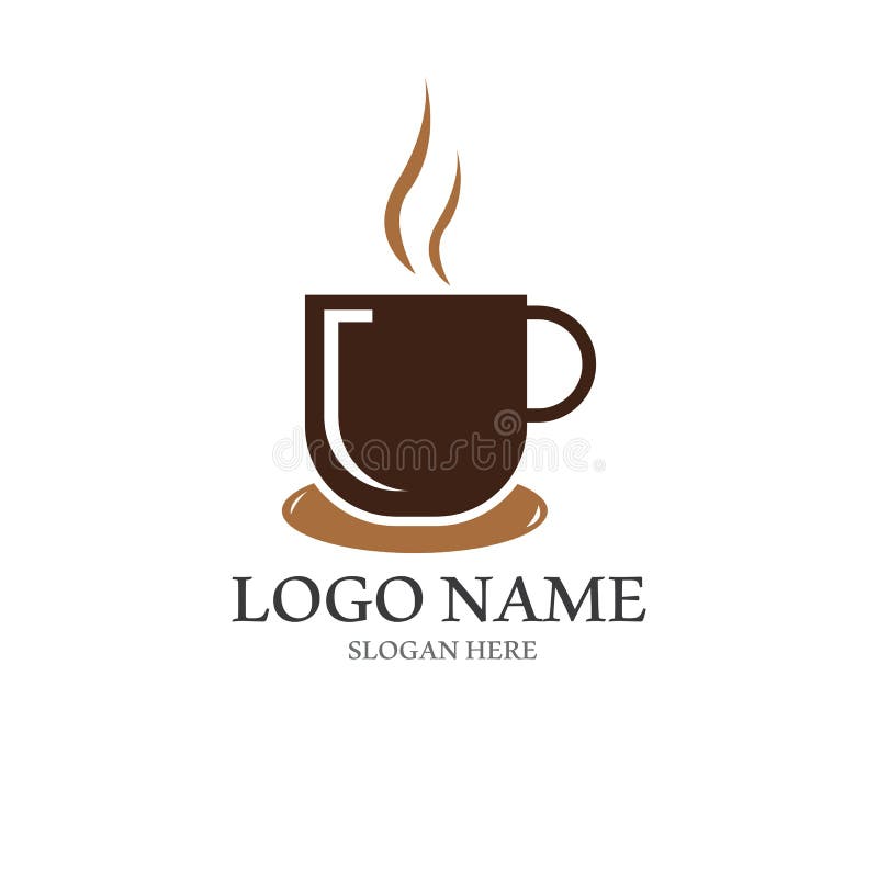 Coffee Cup Logo with Vector Style Template Stock Vector Illustration