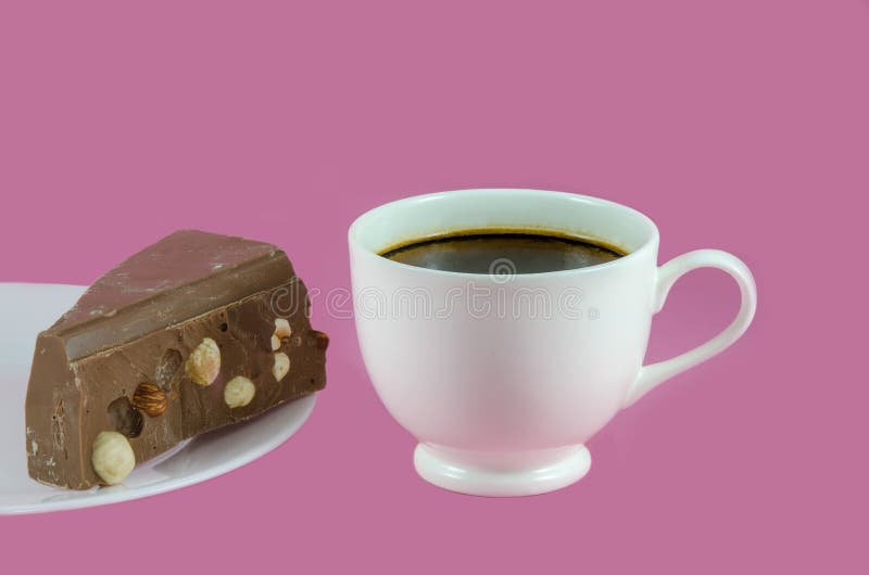 Coffee Cup and Milk Chocolate Stock Image Image of closeup, espresso