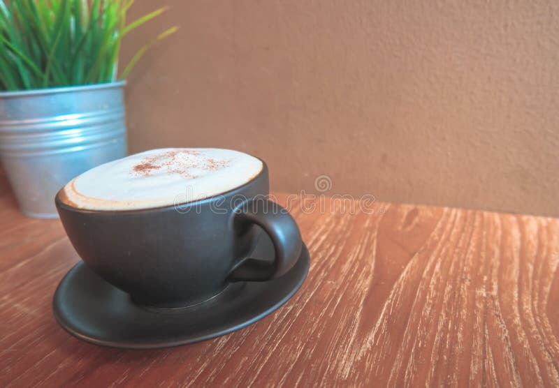 Coffee Cup and Mini Flower Pot Stock Photo Image of colorful, flower