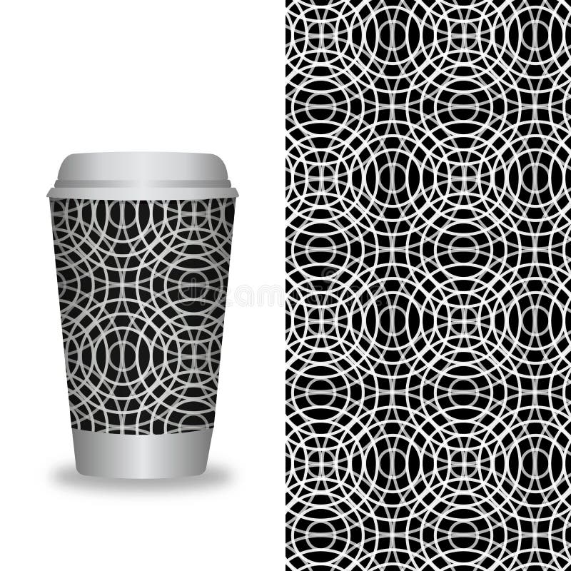 Vector Illustration. Coffee Cup with Patterns Template Stock Vector