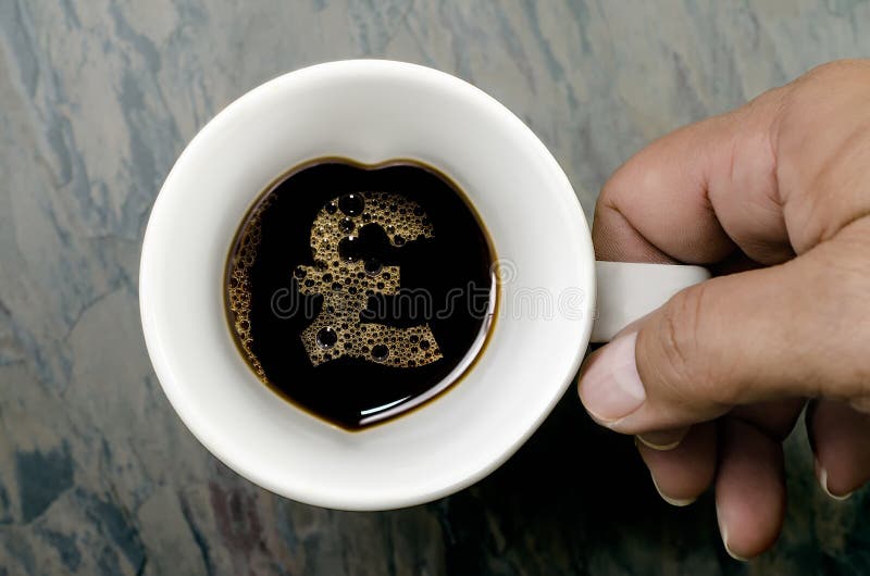 Coffee Cup Pound Sterling Sign Stock Photo Image of sterling