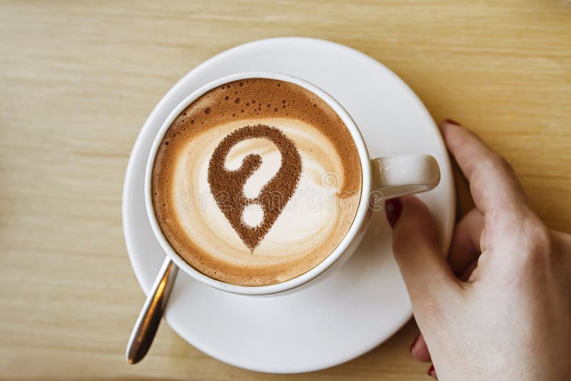 Coffee Cup with Question Mark Stock Image Image of caffeine, cafe