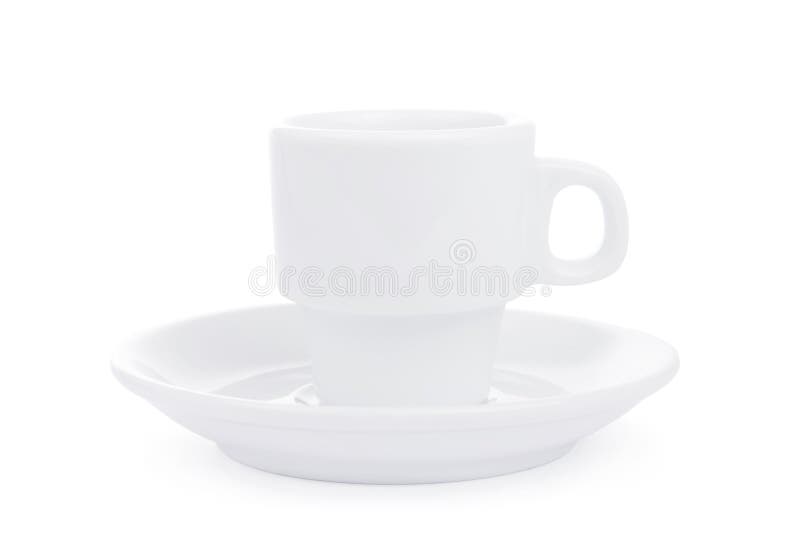 Coffee cup and saucer isolated on white