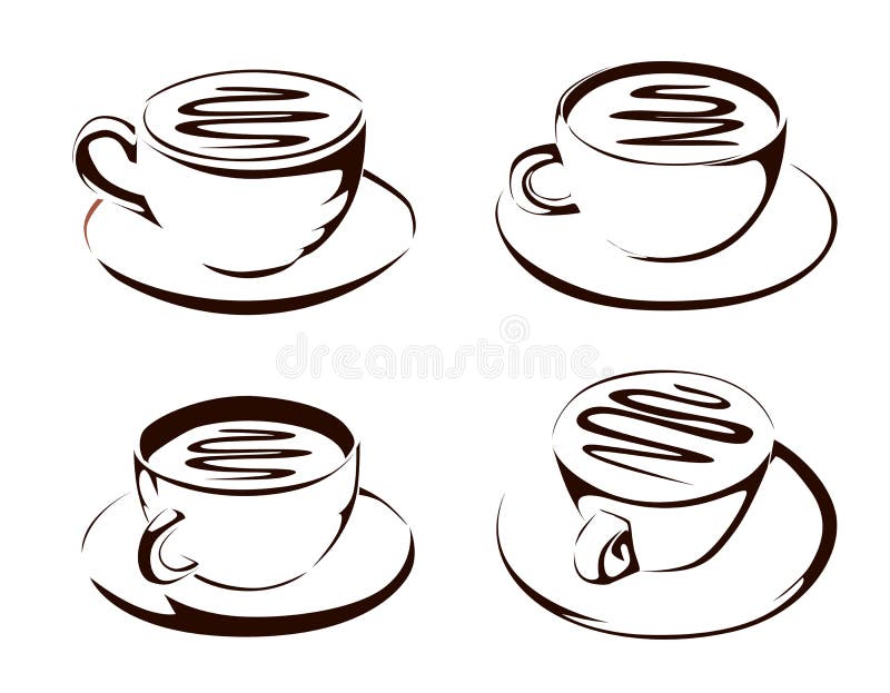 Coffee cup shapes stock vector. Illustration of coffee 38123908