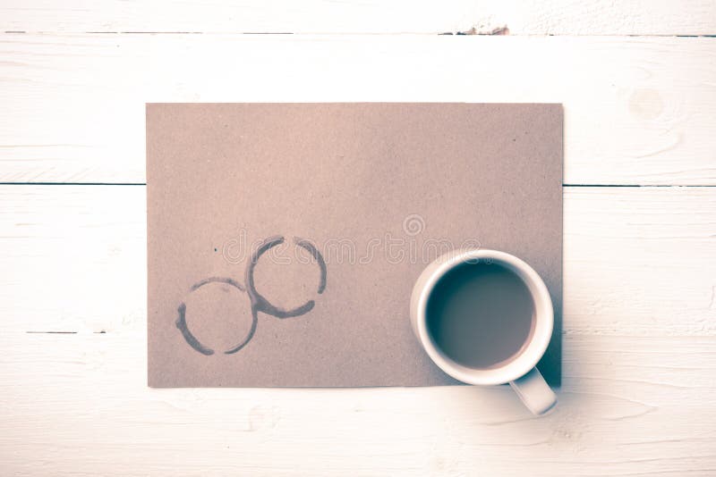 Coffee Cup Stain Vintage Style Stock Image Image of empty, cafe 61552881