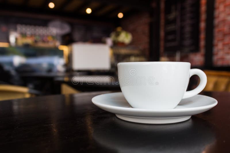 Coffee Cup on the Table at the Coffee Shop. Stock Image Image of