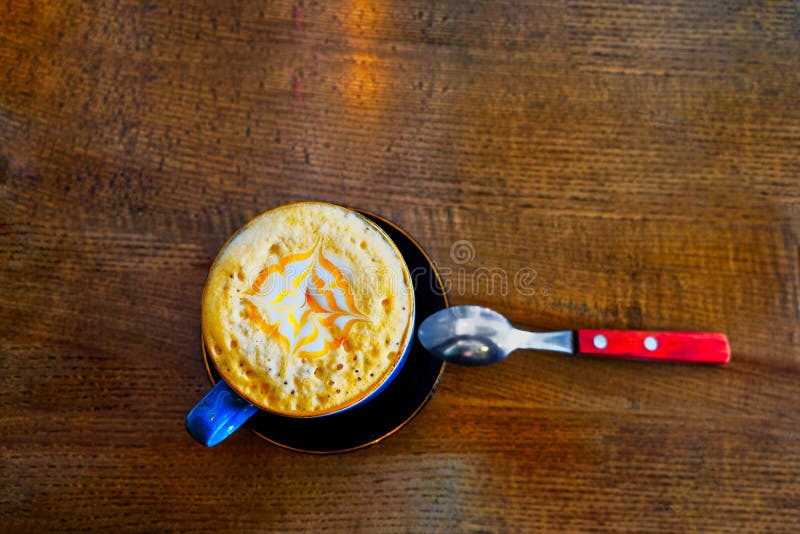 Coffee Cup on Tabletop Top View Stock Image Image of cappuccino