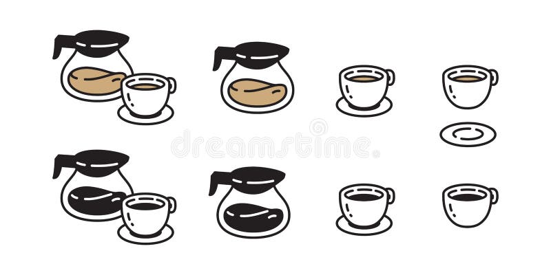 Coffee Cup Vector Icon Pot Tea Milk Glass Symbol Logo Cartoon Illustration  Doodle Design Stock Vector - Illustration of pattern, boba: 210631881
