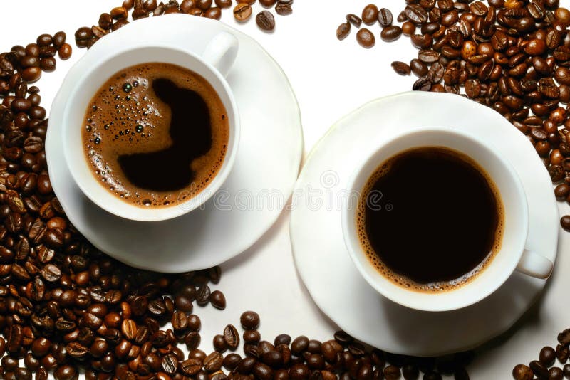 Coffee Cups And Coffee Beans Stock Image Image of aroma, break 27812041