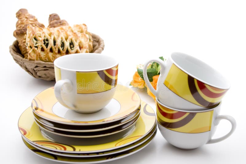 Coffee cups and plates