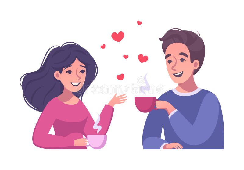 Coffee Date Cartoon Composition Stock Vector - Illustration of happiness, human: 227884968 Coffee Date Cartoon Composition Stock Vector - Illustration of happiness, human: 227884968