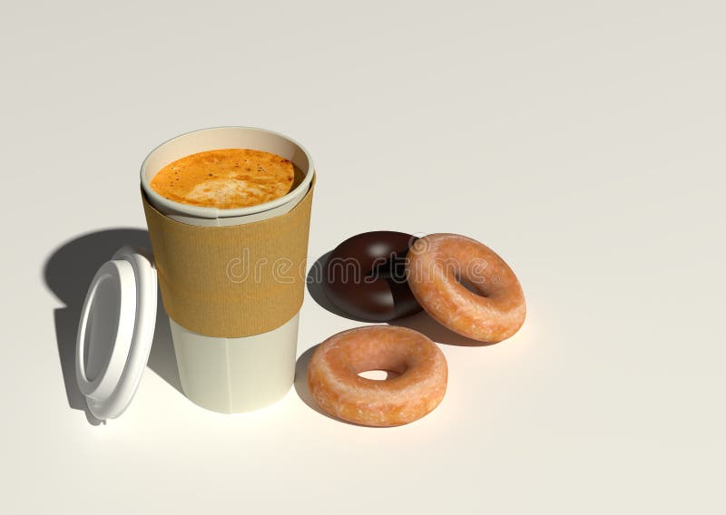 Coffee and donut for breakfast