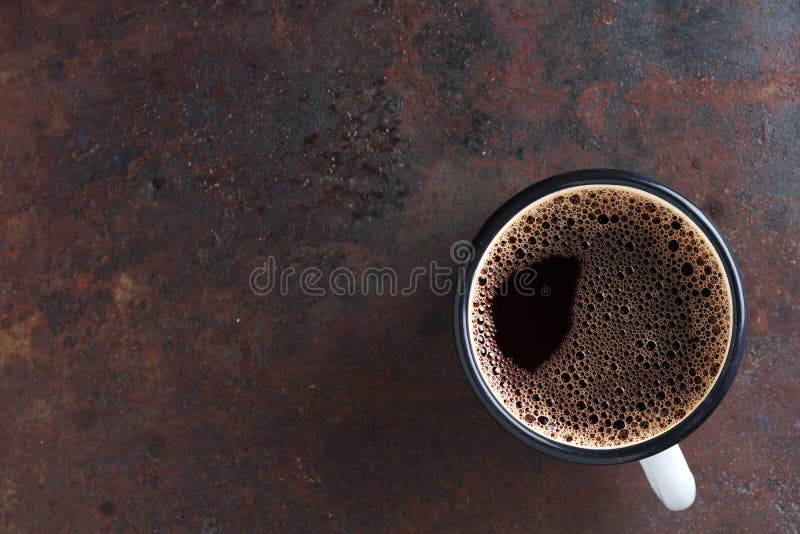 Coffee in an enamel mug