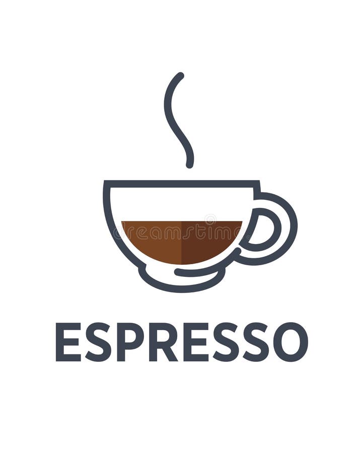 Coffee espresso drink steam cup vector flat cafe icon