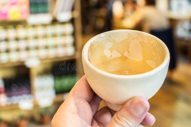 Coffee espresso leftover. stock image. Image of shop 113641225
