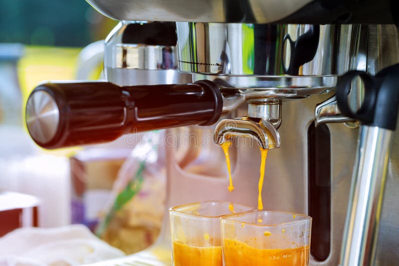 Coffee. Coffee Espresso. Espresso Machine Brewing a Coffee Stock Image