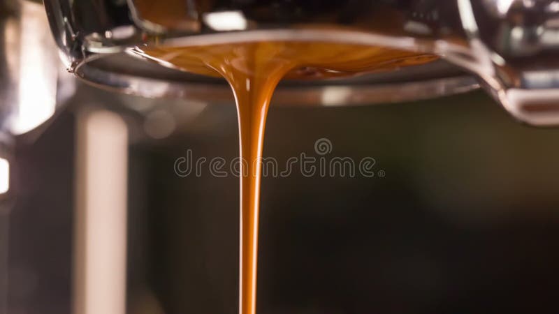 Coffee extraction with bottomless portafilter stock footage