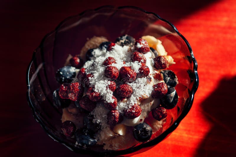 Coffee flakes with coconut stock image. Image of cream 246802161