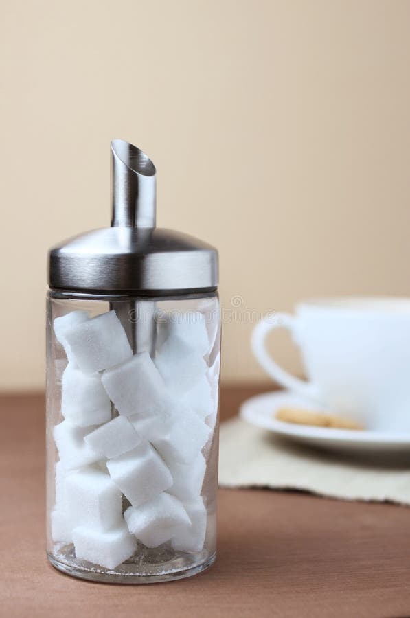 Coffee with Funny Sugar Dispenser Stock Photo Image of calories, cube