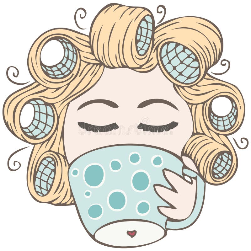 https://thumbs.dreamstime.com/b/coffee-girl-hand-drawn-illustration-getting-ready-day-her-hair-large-curlers-enjoying-big-cup-47491582.jpg