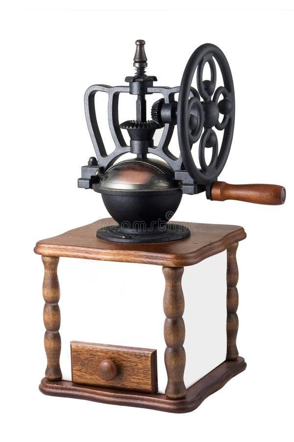 Antique Red Iron Tabletop Wheel Coffee Grinder Stock Image Image of
