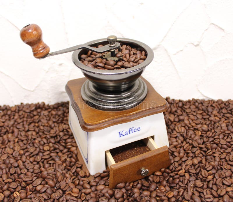 Coffee Grinder and Coffee Beans Stock Photo Image of drink, roasted