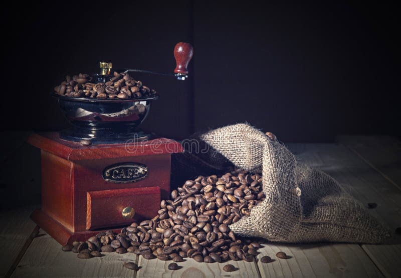 Coffee Grinder and beans stock photo. Image of roasted 47667366