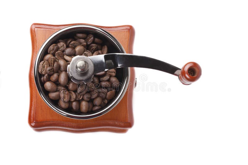 Coffee grinder with coffee beans