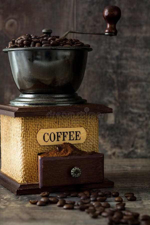 Coffee Grinder and Coffee Beans Stock Image Image of grinder