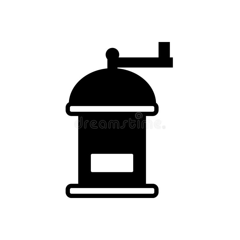Coffee Grinder Symbol Flat Black Line Icon, Vector Illustration Stock