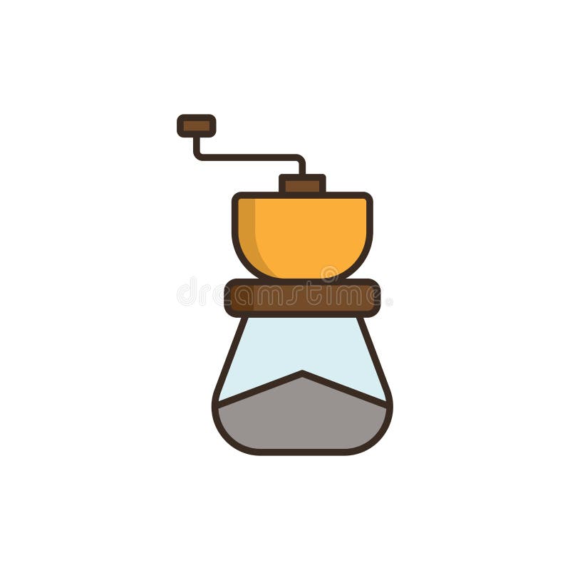 Coffee Grinder Vector Icon Symbol Isolated on White Background Stock