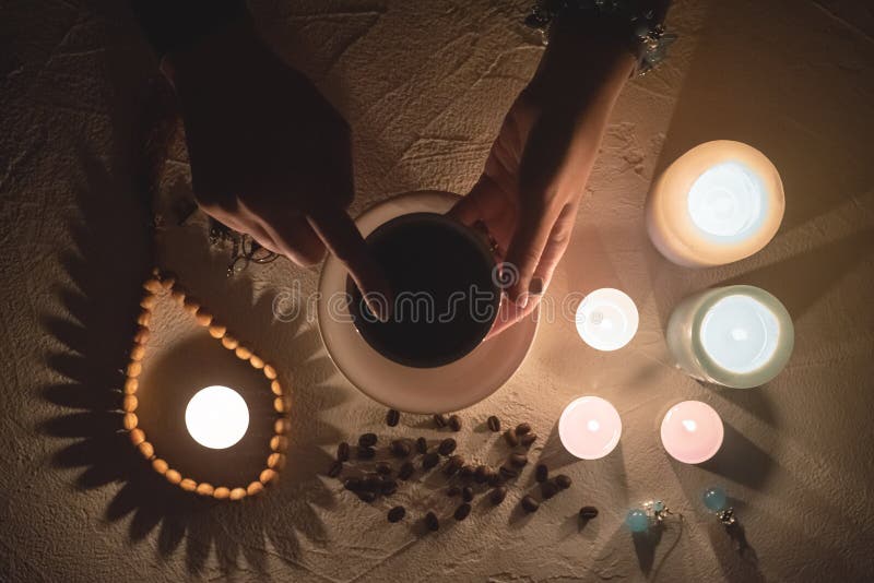 Coffee Grounds Fortune Telling Stock Image Image of psychic, holding