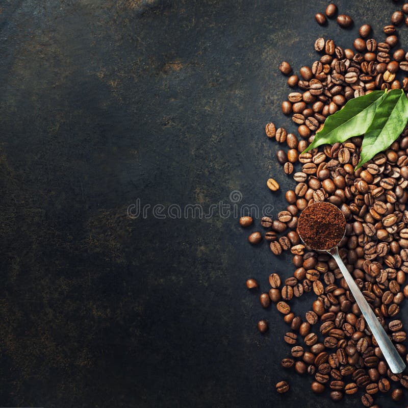 Coffee on grunge dark background