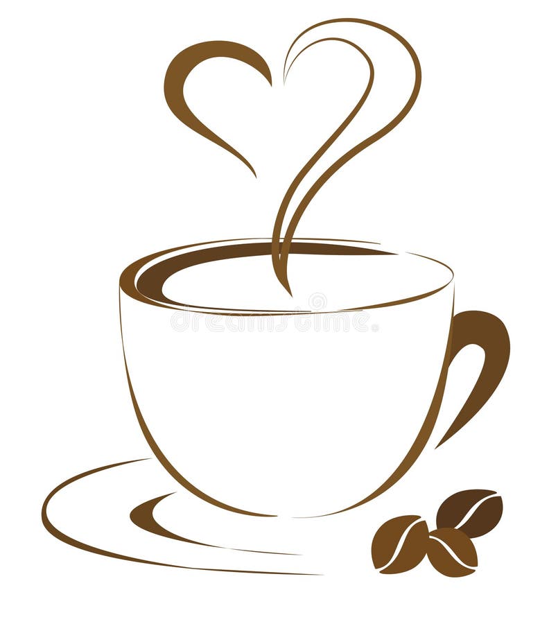 Coffee Shop Clipart Black And White Heart