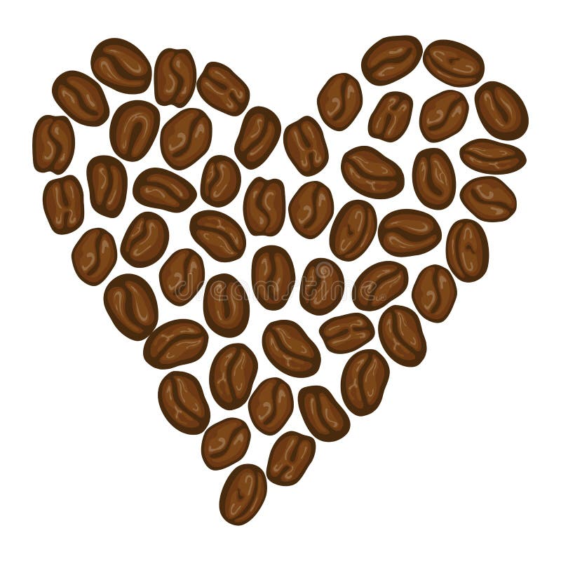 Coffee heart shape stock vector. Illustration of macro - 38446332