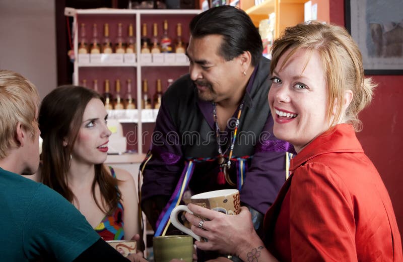 Coffee House Friends stock image. Image of beverage, adult 9196823