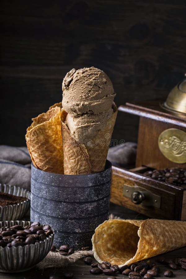 Coffee ice cream editorial stock image. Image of sweet 132718959