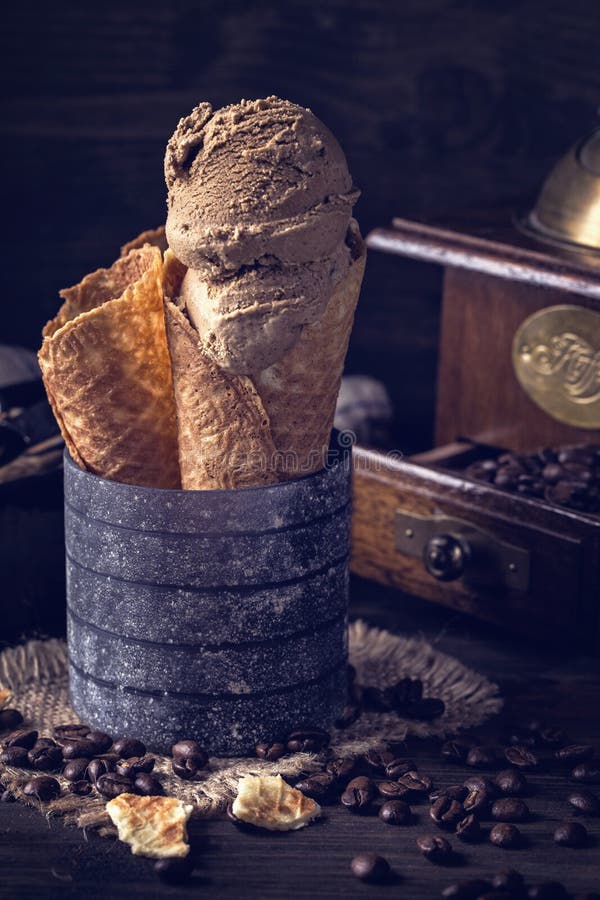 Coffee ice cream stock image. Image of background, icecream 139639307