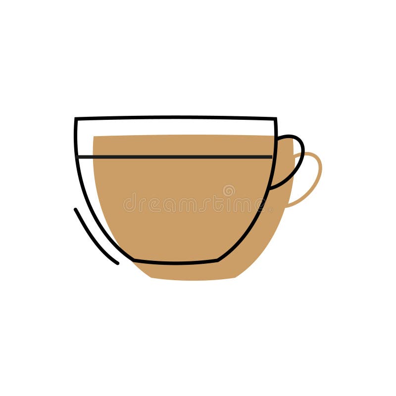 Coffee Icon Line Art Vector Icon on White Background Stock Vector