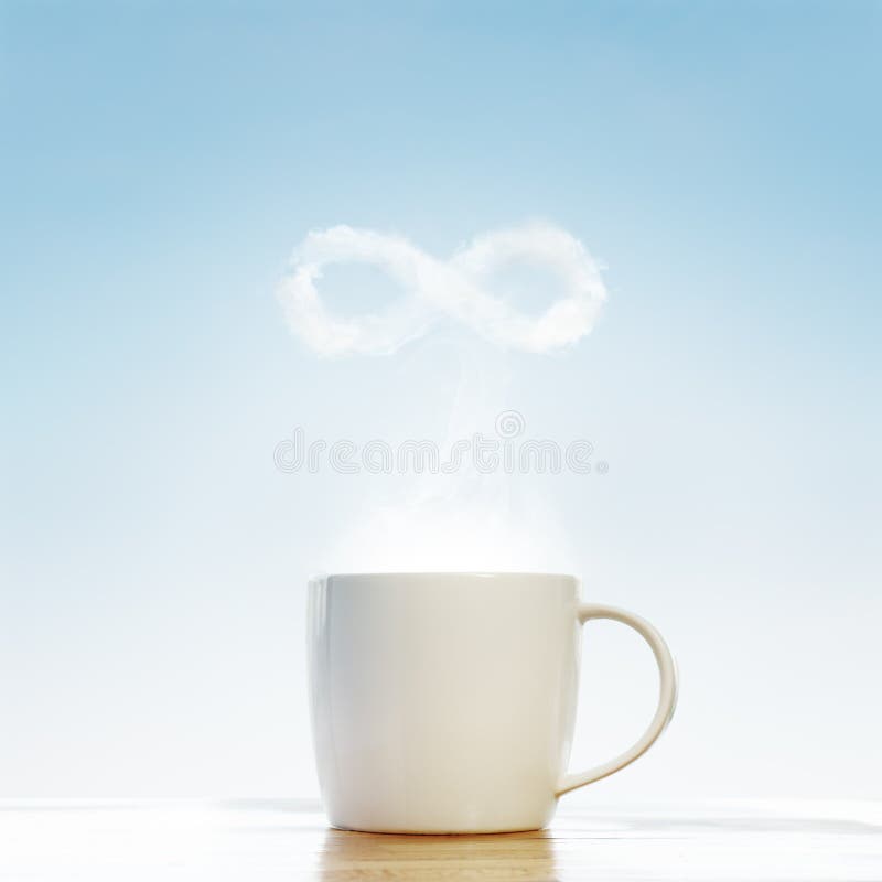 Coffee infinity symbol stock images