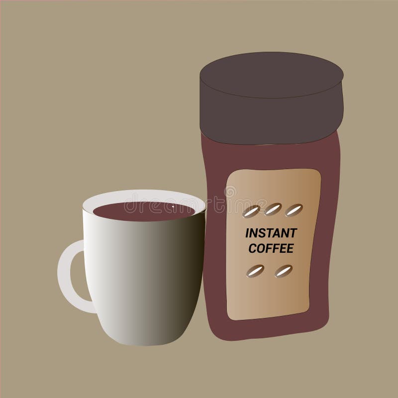 Coffee in a Jar and a Mug with a Coffee Drink Stock Illustration
