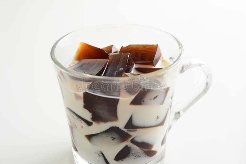 Coffee jelly with Milk stock photo. Image of health 130521408
