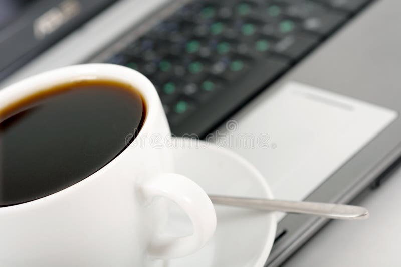 Coffee and laptop stock photo. Image of cafe, business 11203878