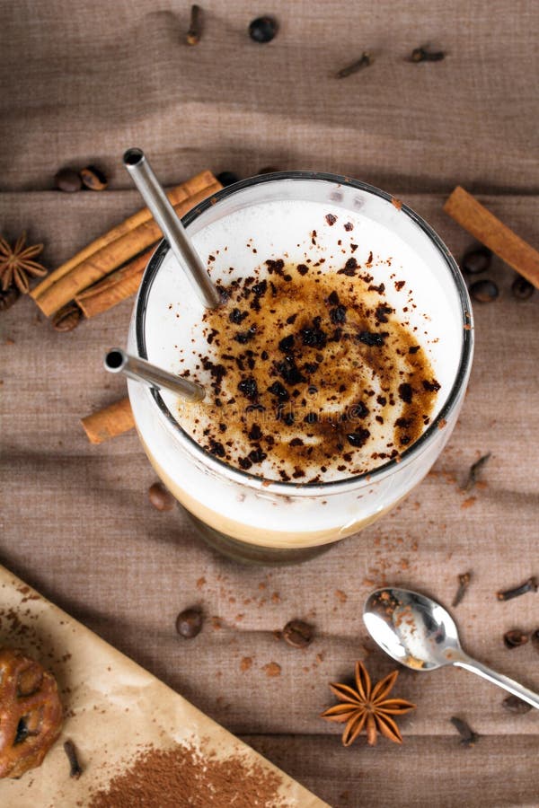 Coffee Latte with Chocolate Sprinkles Stock Photo Image of morning, frappuccino 97904360